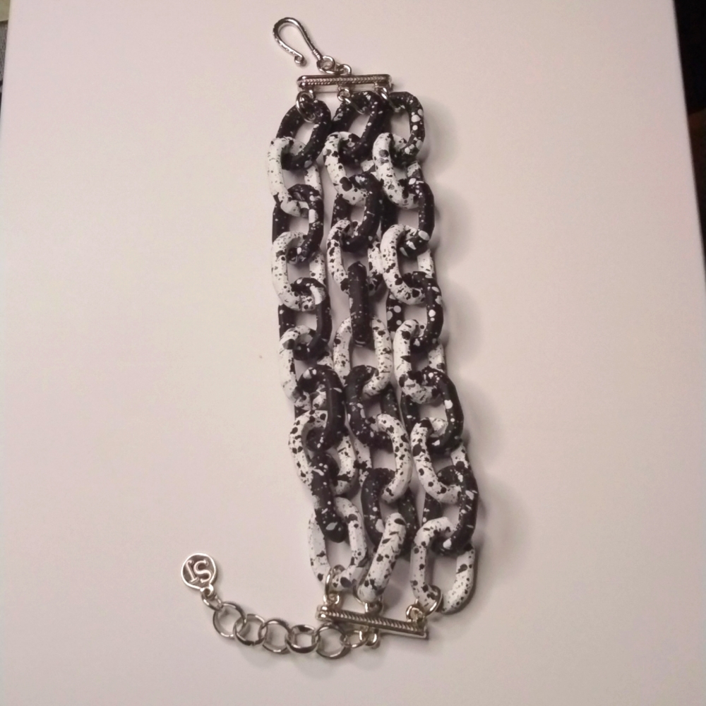 Sassy Jones Zaria Matte Bracelet -Black/White Marble